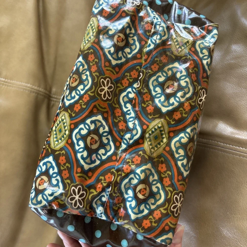 Lily Waters Purse Rain On Me Vinyl Boho Print Hobo Style Colorful‎ Water Repel